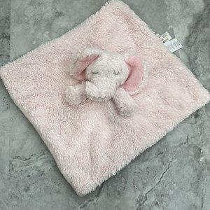 Just‎ Born Pink Elephant Lovey Baby Security Blanket Small Rattle Plush Soft